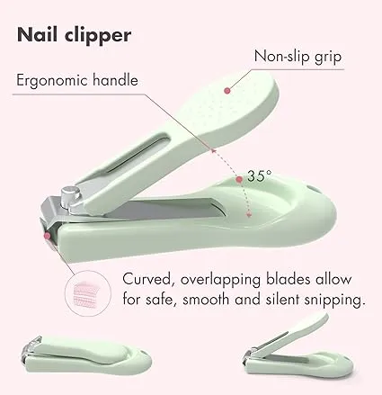 Newborn Nail Trimmer: Owl Baby Nail Care Set - 4-in-1 Baby Manicure Kit with Case - Green