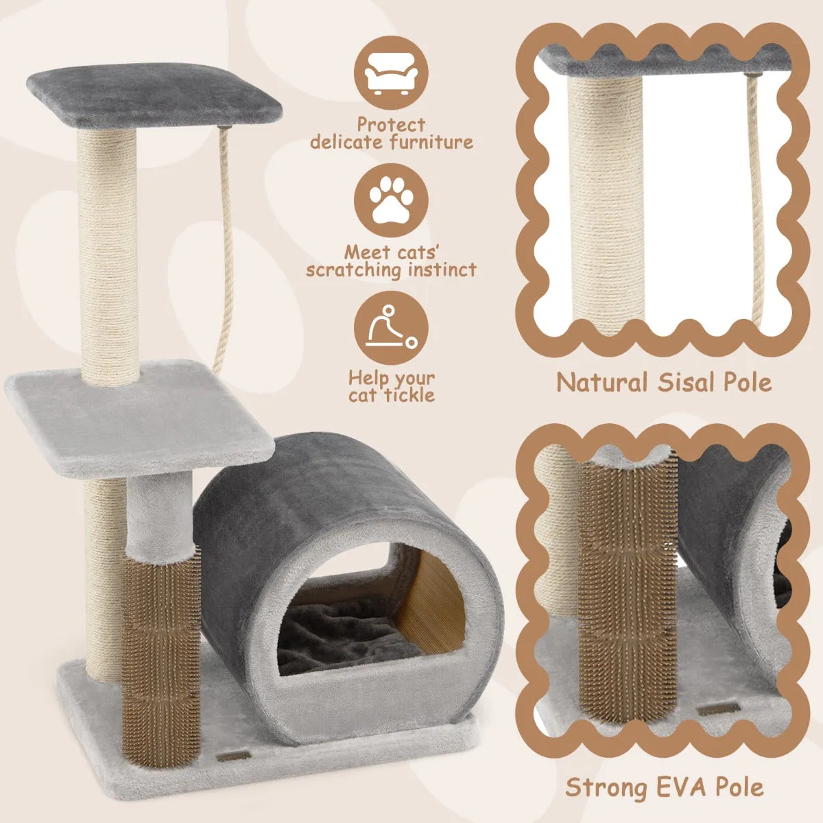 NNECW Multi-level Cat Tree Tower with Top Perch for Pet