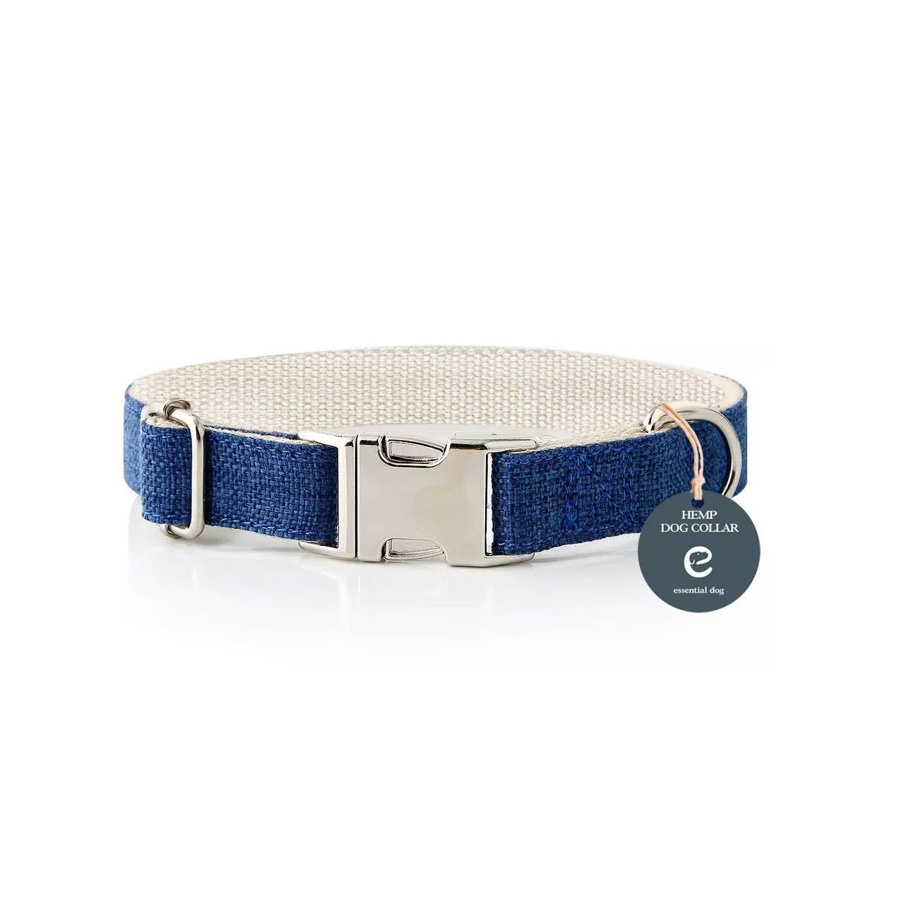 Organic Hemp & Cotton Dog Collar - Ink Blue