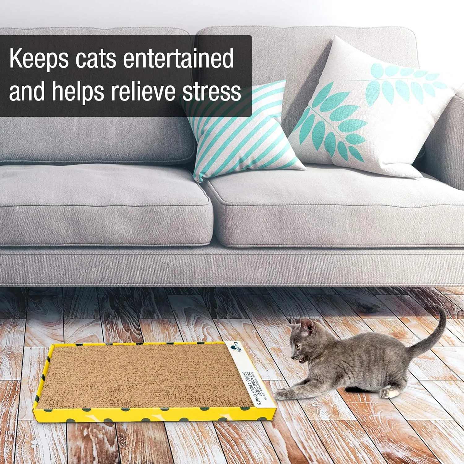 Our Pets Cosmic Cat Scratcher, North-American Grown Catnip Included, Reversible for Twice the Use, 18.13" x 10.13" x 1.25"
