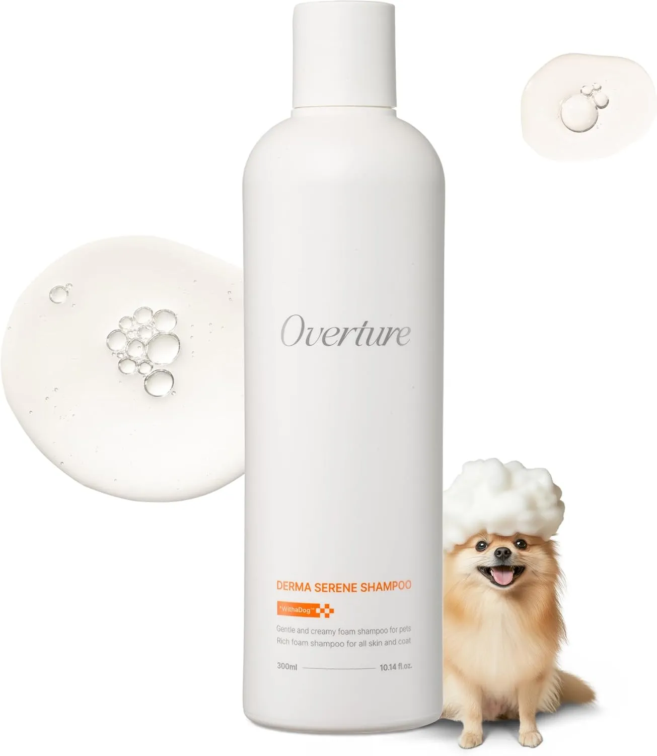Overture Derma Serene Hypoallergenic Pet Shampoo, Gentle & Rich-Lathering, Herbal Scent, for Dogs & Cats, 10.14 fl oz