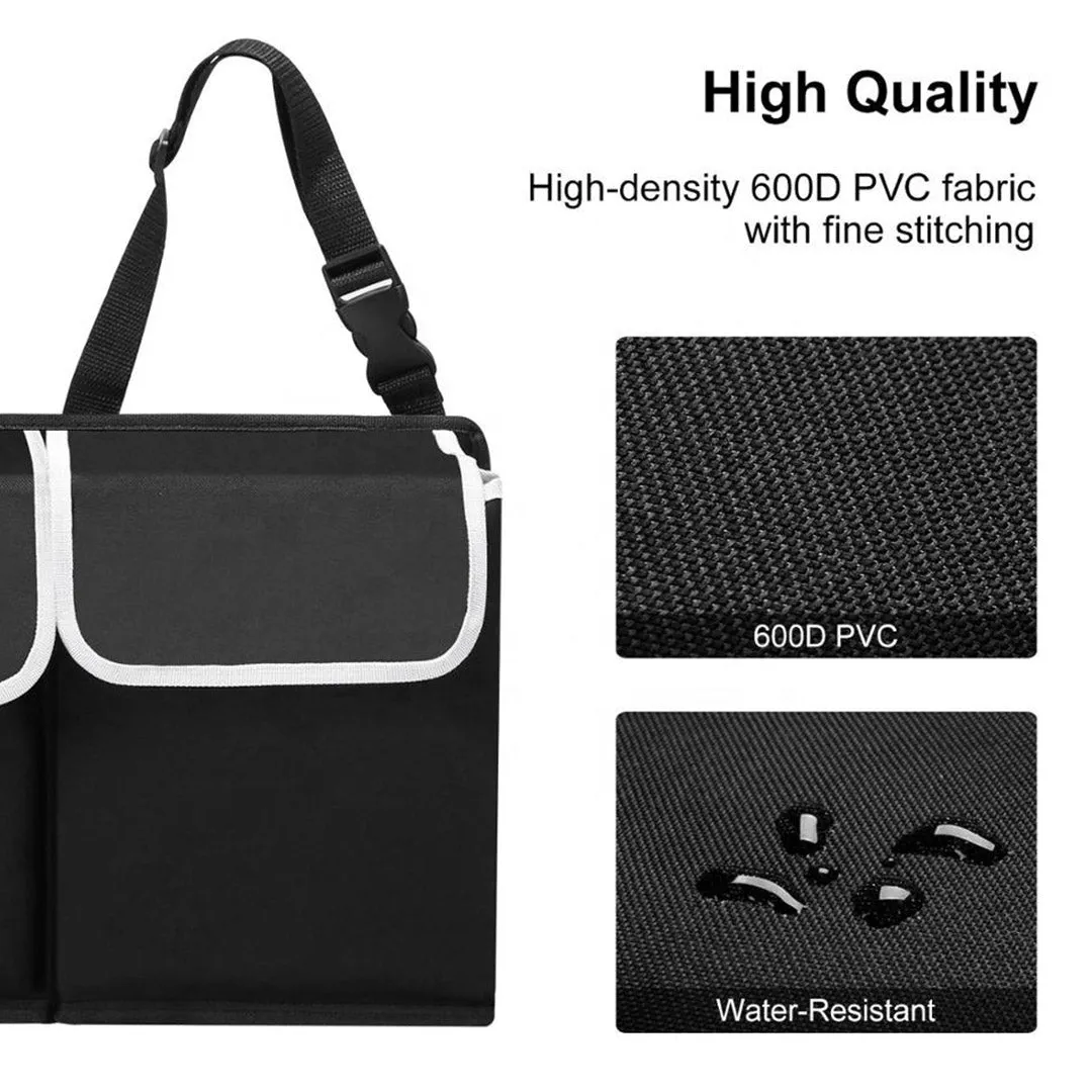 Oxford Cloth Car Trunk Storage Organizer 2X Multi-Purpose Interior Accessories Backseat Black