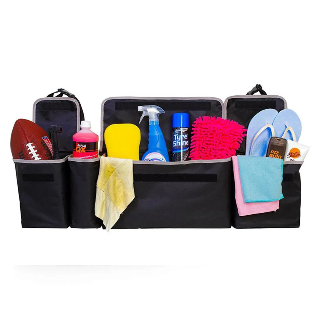 Oxford Cloth Car Trunk Storage Organizer 2X Multi-Purpose Interior Accessories Backseat Black