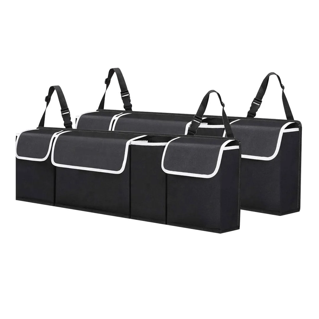 Oxford Cloth Car Trunk Storage Organizer 2X Multi-Purpose Interior Accessories Backseat Black