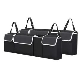 Oxford Cloth Car Trunk Storage Organizer 2X Multi-Purpose Interior Accessories Backseat Black