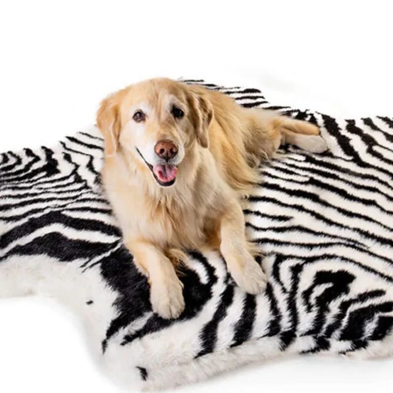 Paw Brands, PupRug™ Animal Print Memory Foam Dog Bed, Zebra Faux Print