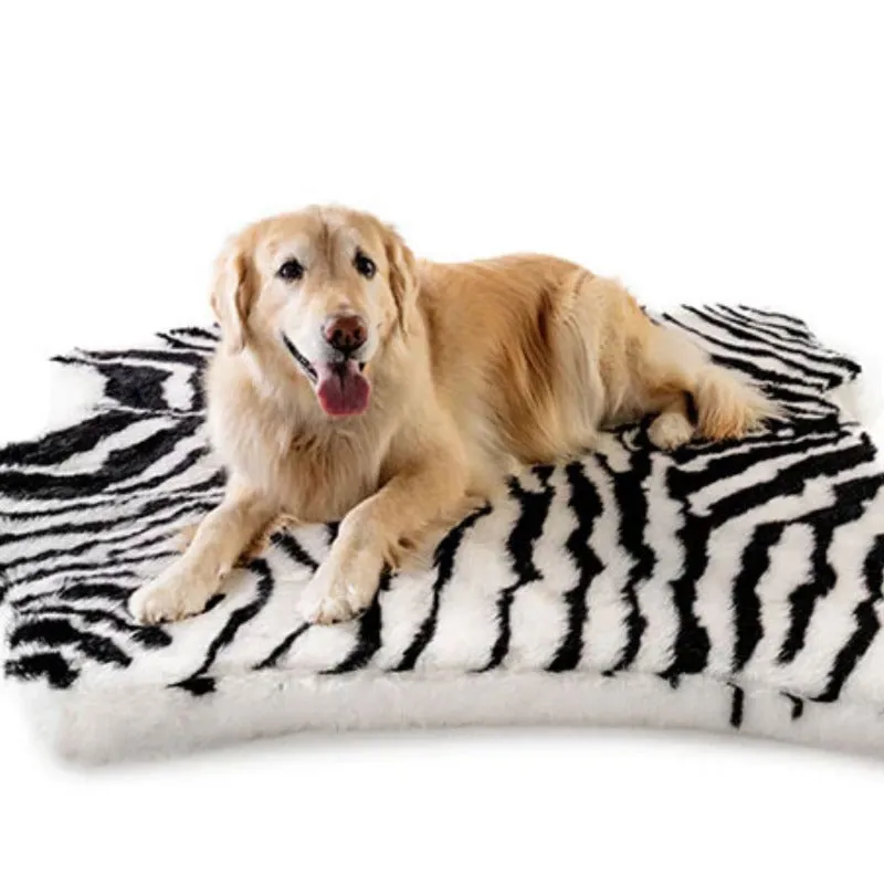 Paw Brands, PupRug™ Animal Print Memory Foam Dog Bed, Zebra Faux Print