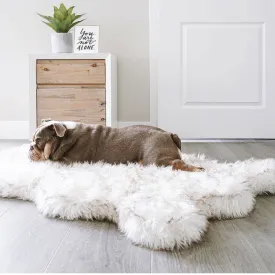Paw Brands, PupRug™ Faux Fur Orthopedic Dog Bed, Curve White