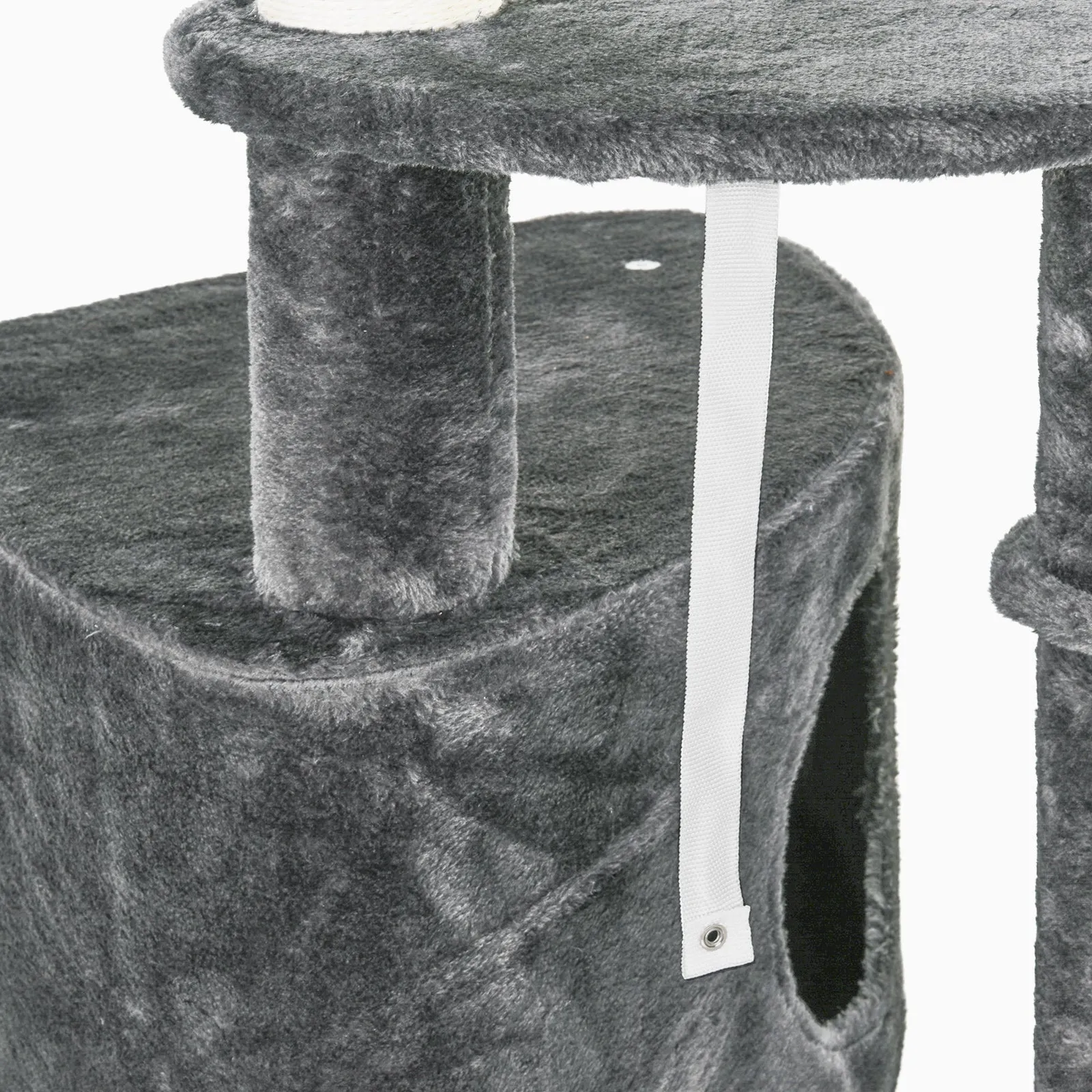 PawHut 5-Tier Grey Sisal Multi-Level Cat Tree Tower with Scratching Posts