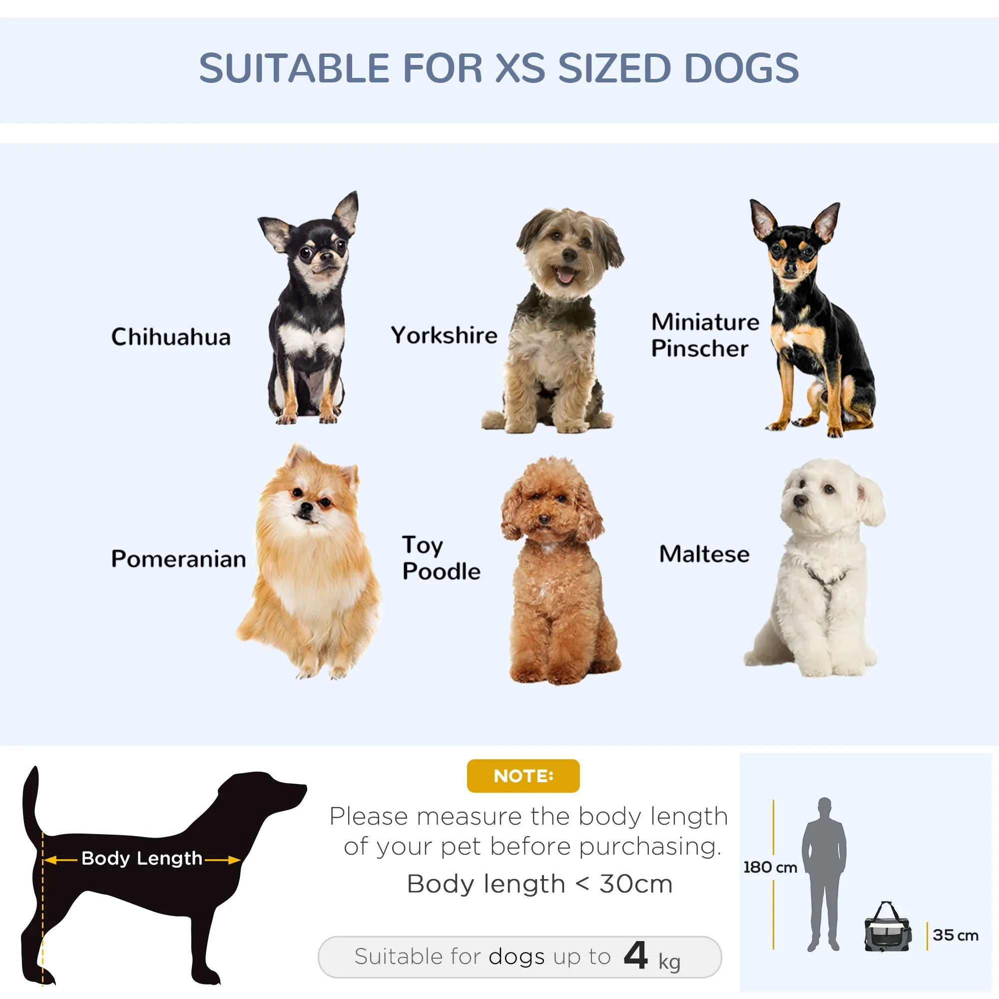PawHut 51cm Foldable Pet Carrier, with Cushion, for Mini Dogs and Cats - Grey