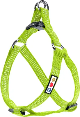 Pawtitas Small Dog Harness - Green, Adjustable, Reflective Step-in Harness for Senior Dogs to Puppies