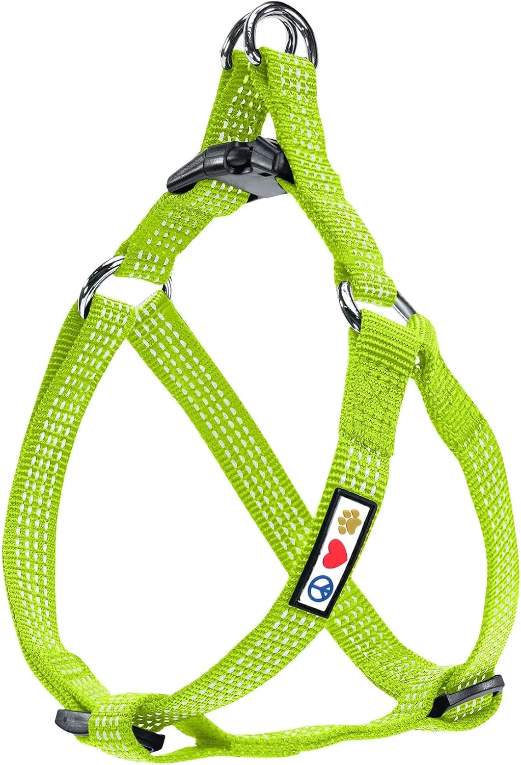 Pawtitas Small Dog Harness - Green, Adjustable, Reflective Step-in Harness for Senior Dogs to Puppies