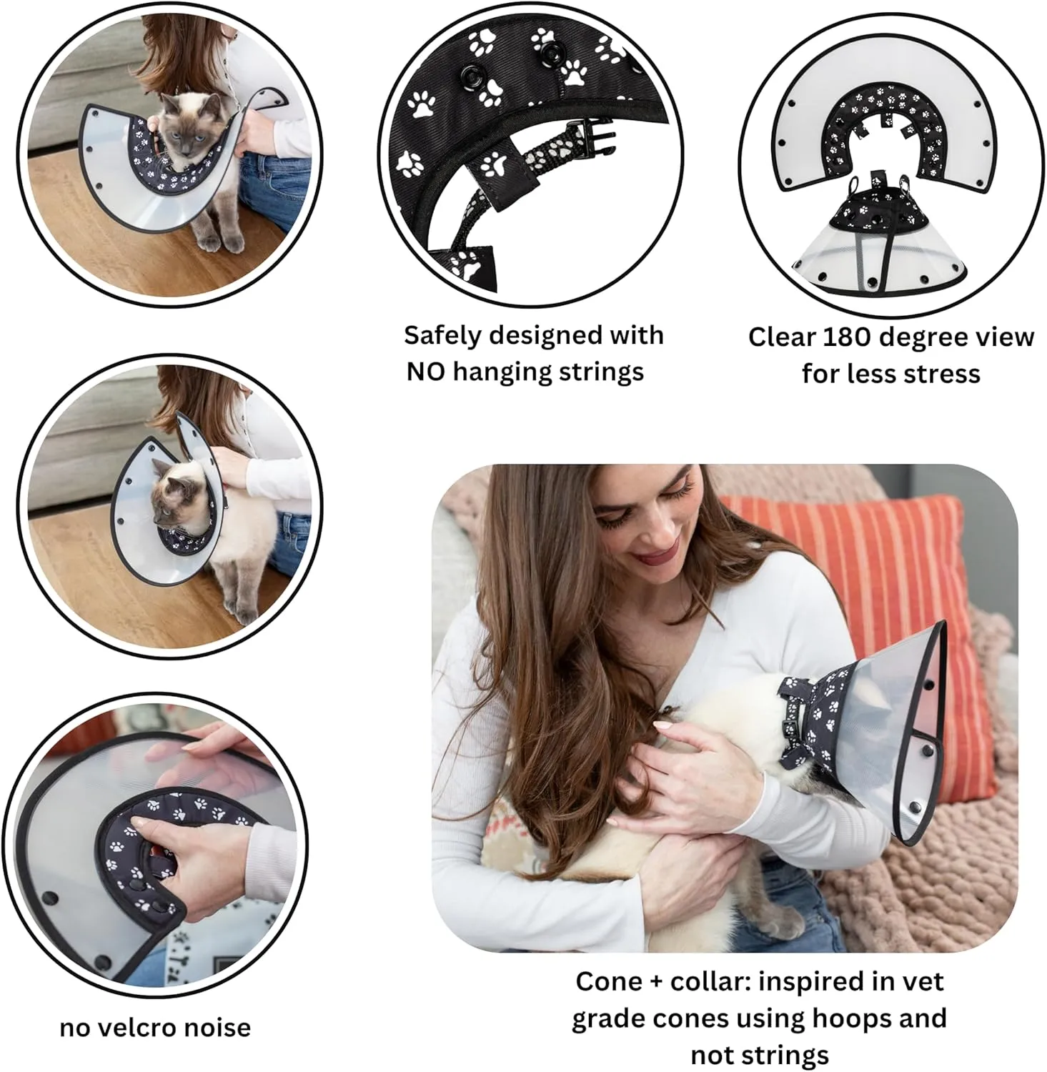 Pet Cone Black (Black, Medium)