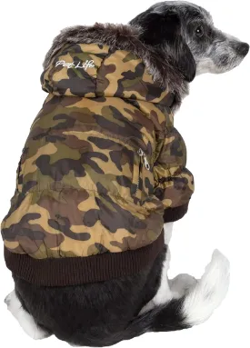 Pet Life Metallic Camouflage Dog Parka, X-Large