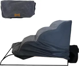 Pet Steps Cover for Small Dogs and Cats, Portable Foam Dog Ramp Stairs for Couch, Sofa, and High Bed Climbing - Grey 4-Step (28.5" L x 15.8" W x 20" H) (Cover Only)