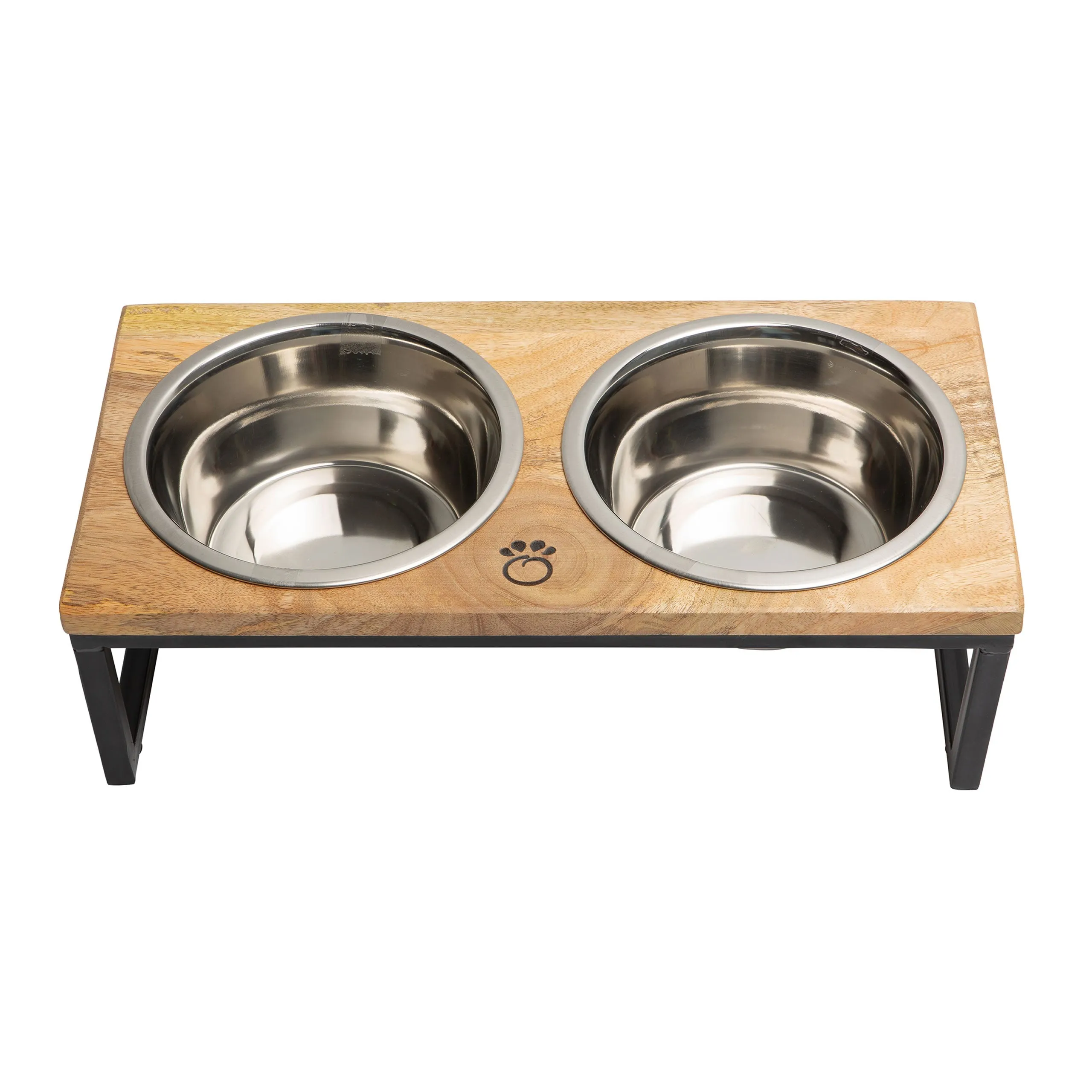 Pet Wood & Metal Elevated Feeder