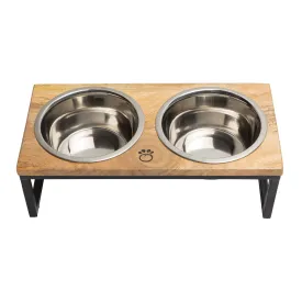 Pet Wood & Metal Elevated Feeder