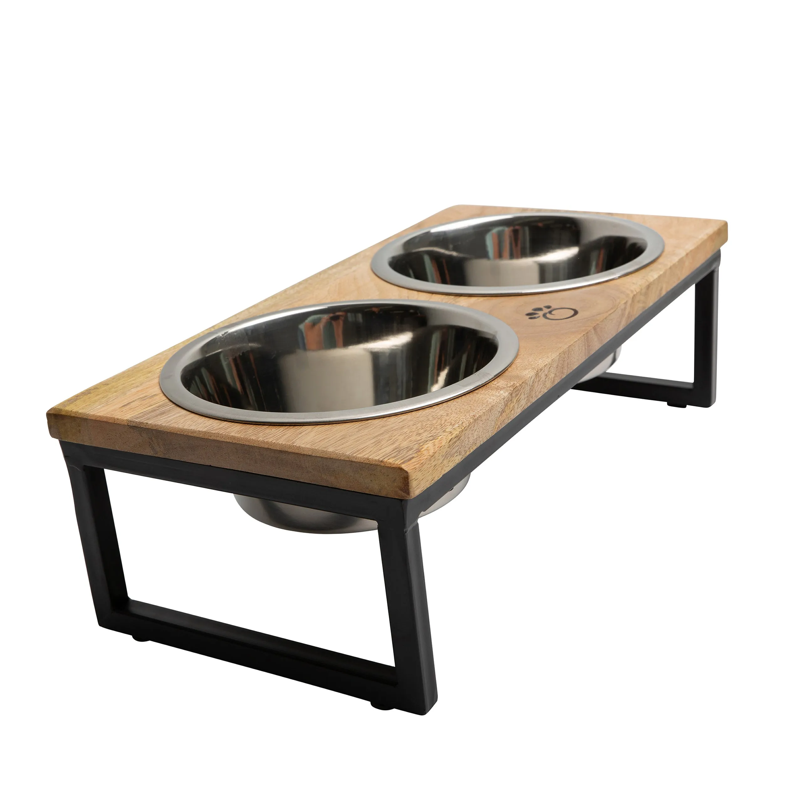 Pet Wood & Metal Elevated Feeder