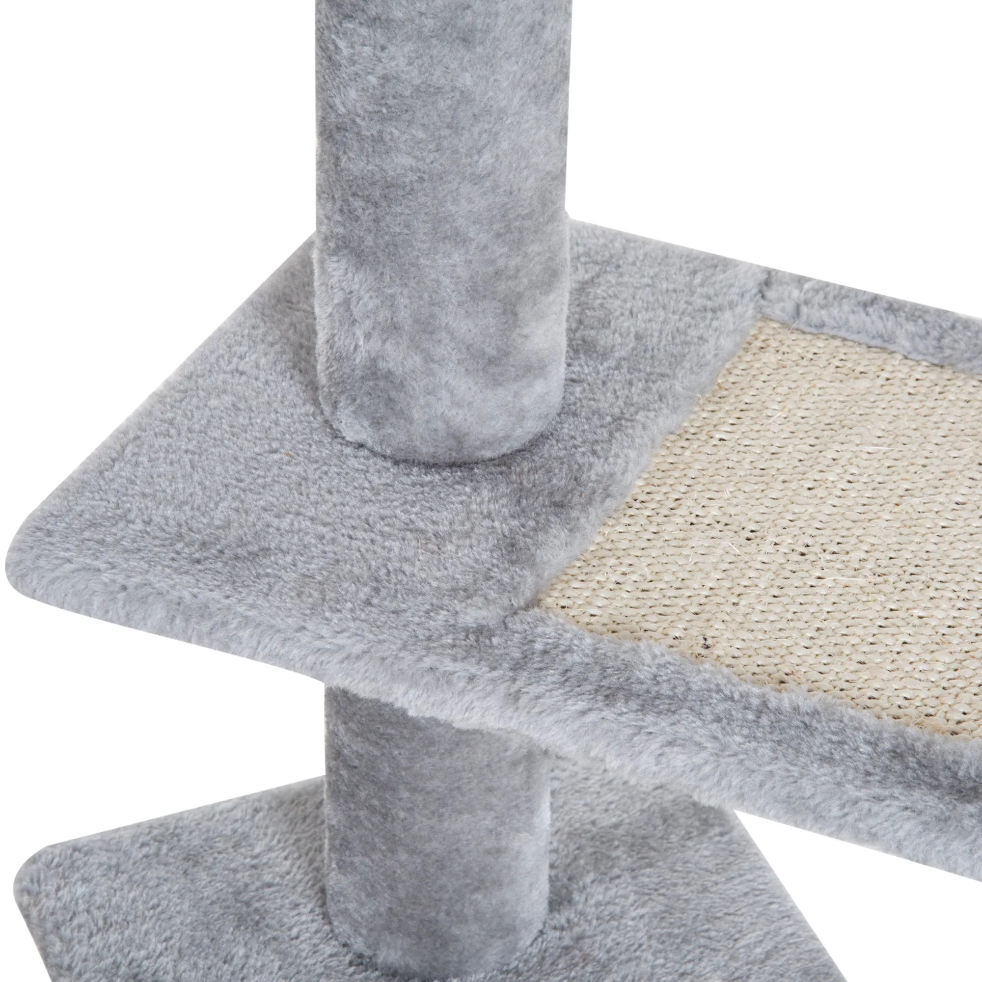 Plush Cat Tree Activity Center-Grey