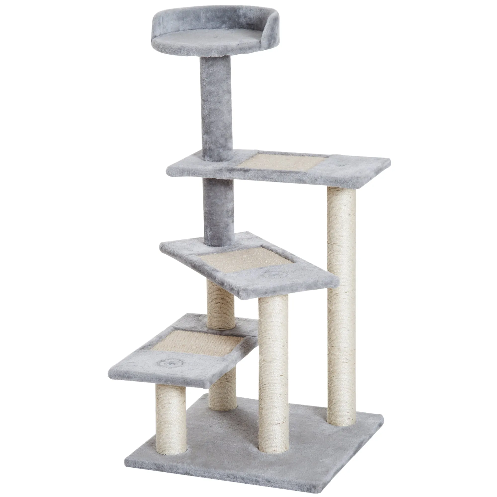 Plush Cat Tree Activity Center-Grey