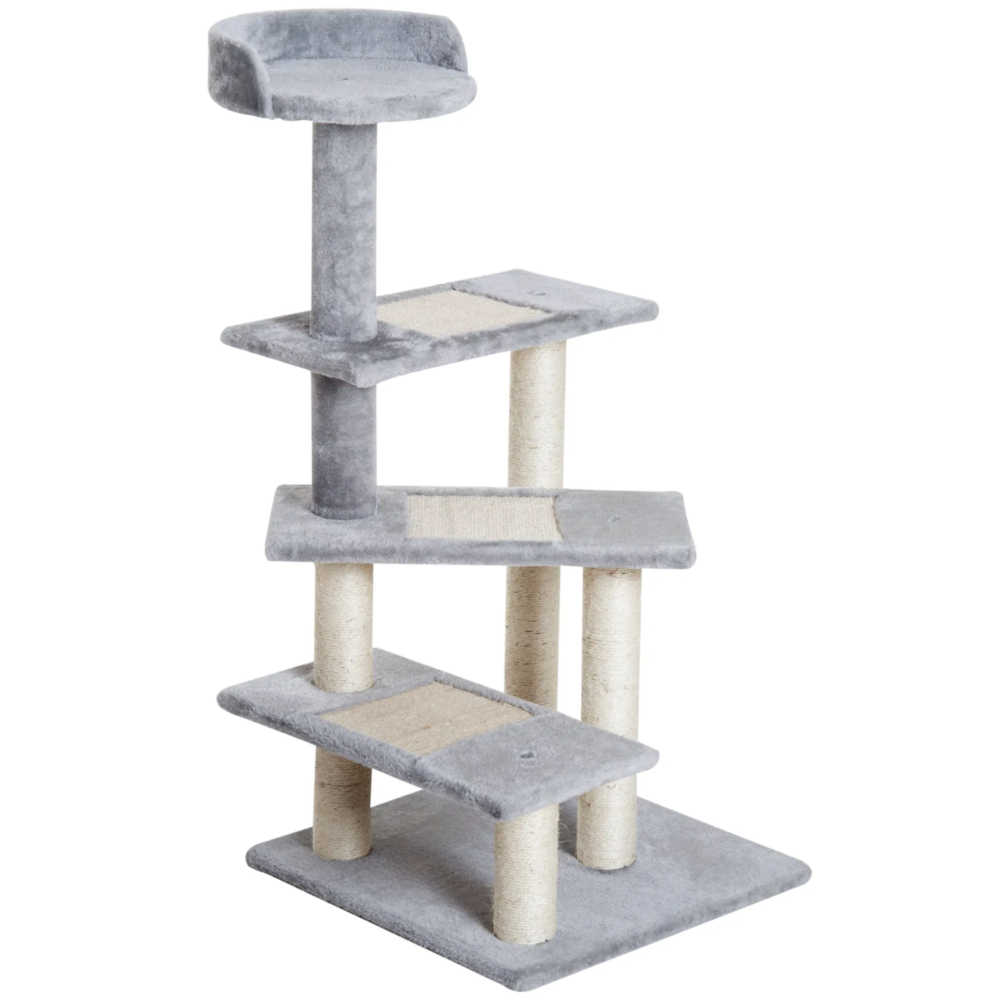 Plush Cat Tree Activity Center-Grey