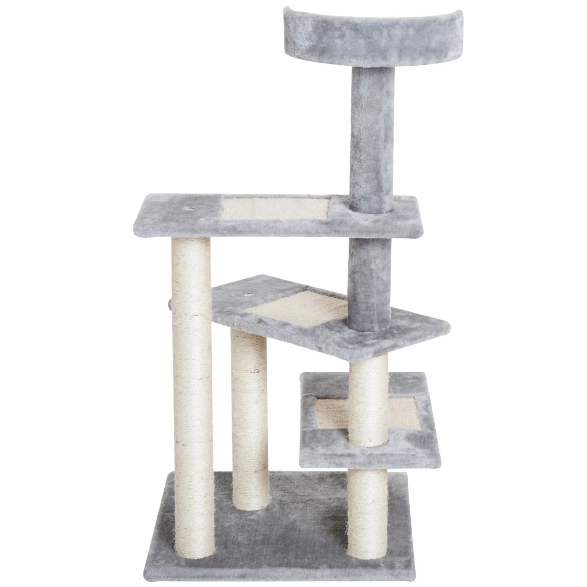 Plush Cat Tree Activity Center-Grey