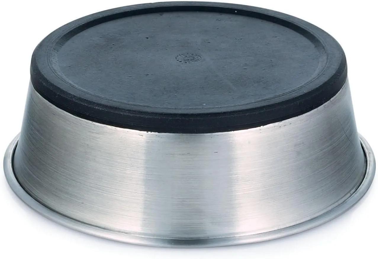 Pro Select Stainless Steel Dog Bowl with Rubber Base Sizes Vary (1 Pack), 30 OZ