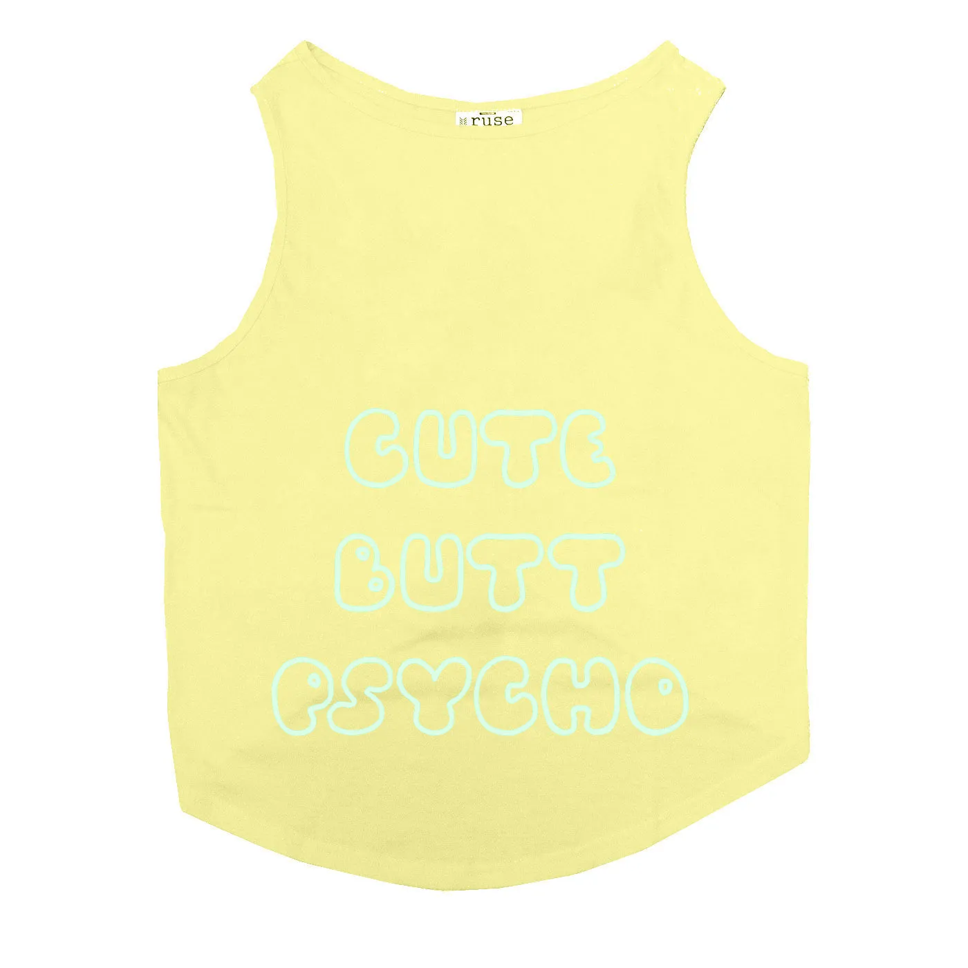 "Cute Butt Psycho" Night Glow Printed Dog Tee