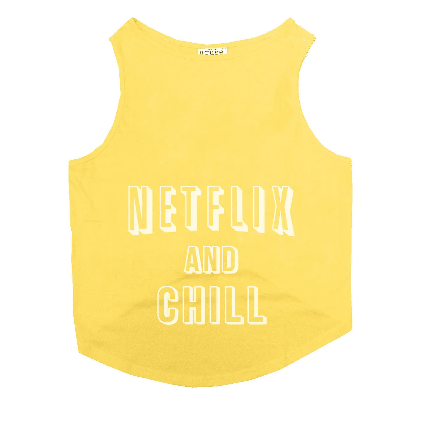 "Netflix And Chill" Night Glow Printed Dog Tee