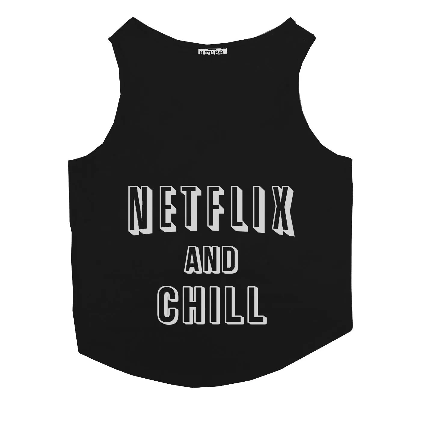 "Netflix And Chill" Night Glow Printed Dog Tee