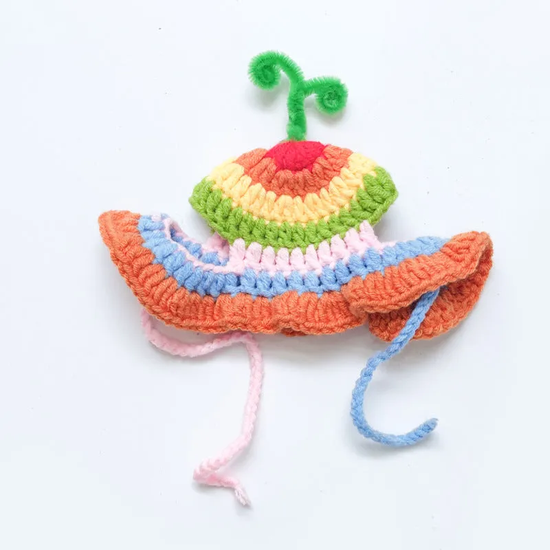 Rainbow Pet Knit Hat