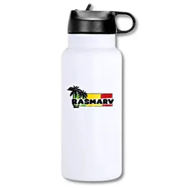 RASMARV  Vacuum-Insulated Stainless Steel Thermo Flask,  32 oz White Graphic