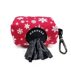 Red Snowflake Poop Bag Dispenser