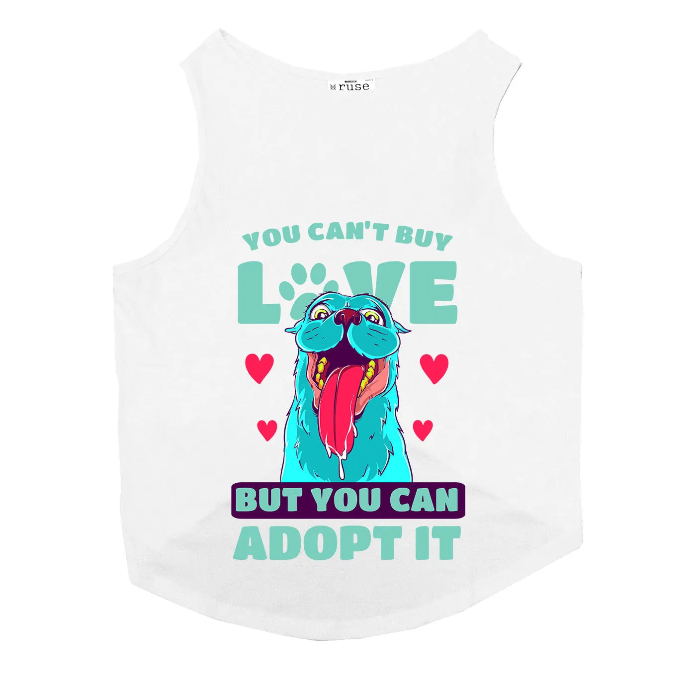 Ruse "Adopt Love" Printed Tank Dog Tee