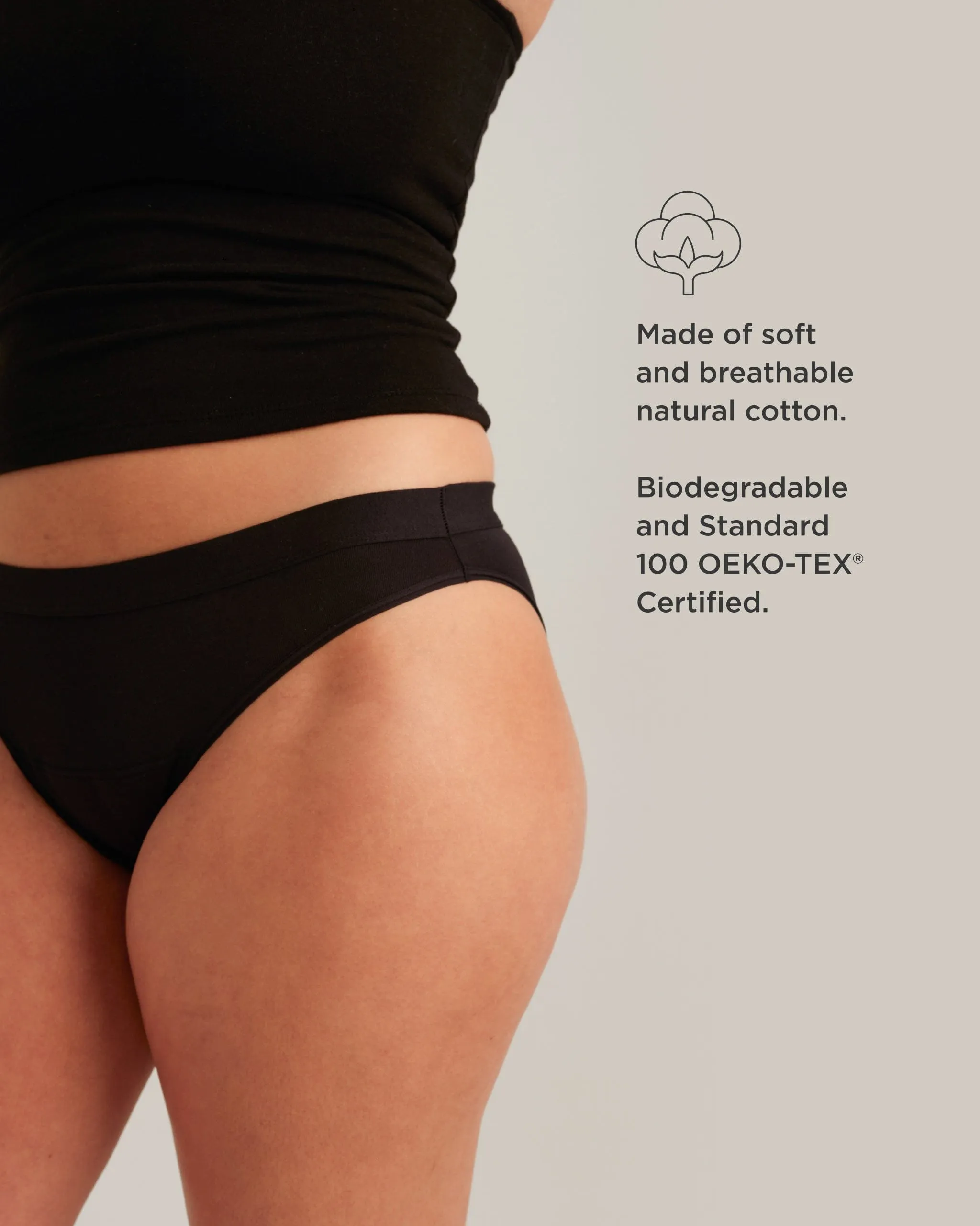 Saalt Period Underwear- Bikini- Leakproof, High Absorbency, Recycled