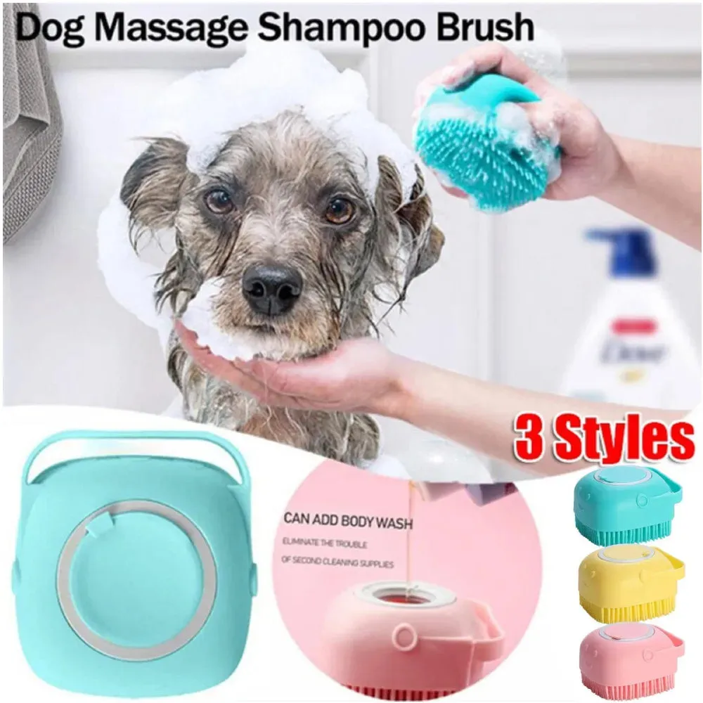 Silicone Pet Spa: Gentle Dog Brush & Shampoo Massager