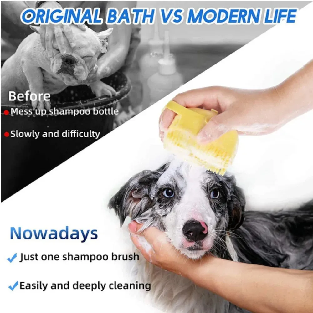 Silicone Pet Spa: Gentle Dog Brush & Shampoo Massager