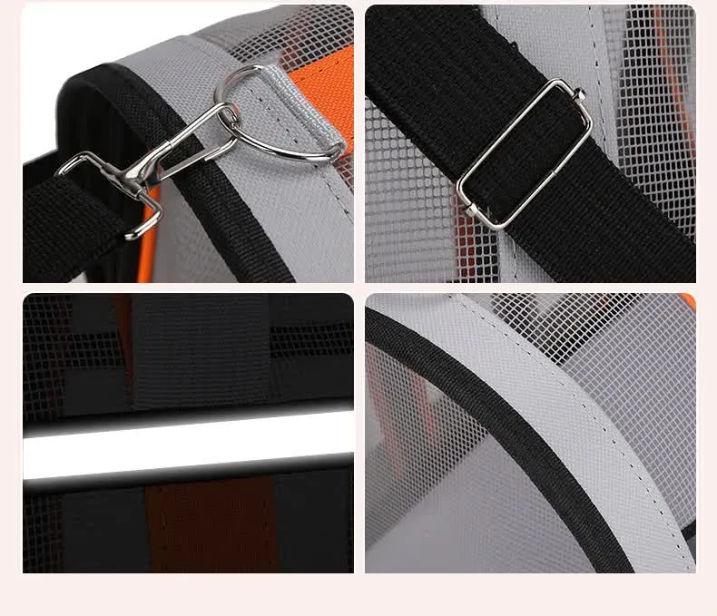 Size M Black Foldable Pet Carrier Bag - Lightweight, Breathable, and Spacious for All Seasons