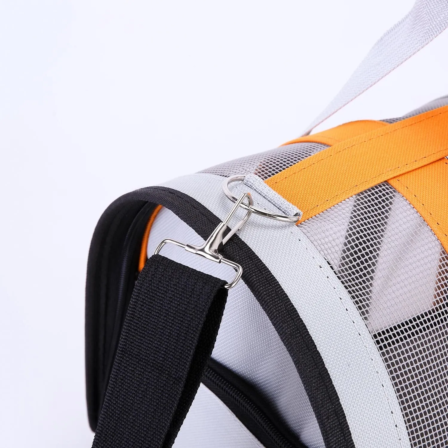 Size S Pink And White Foldable Pet Carrier Bag - Lightweight, Breathable, and Spacious for All Seasons