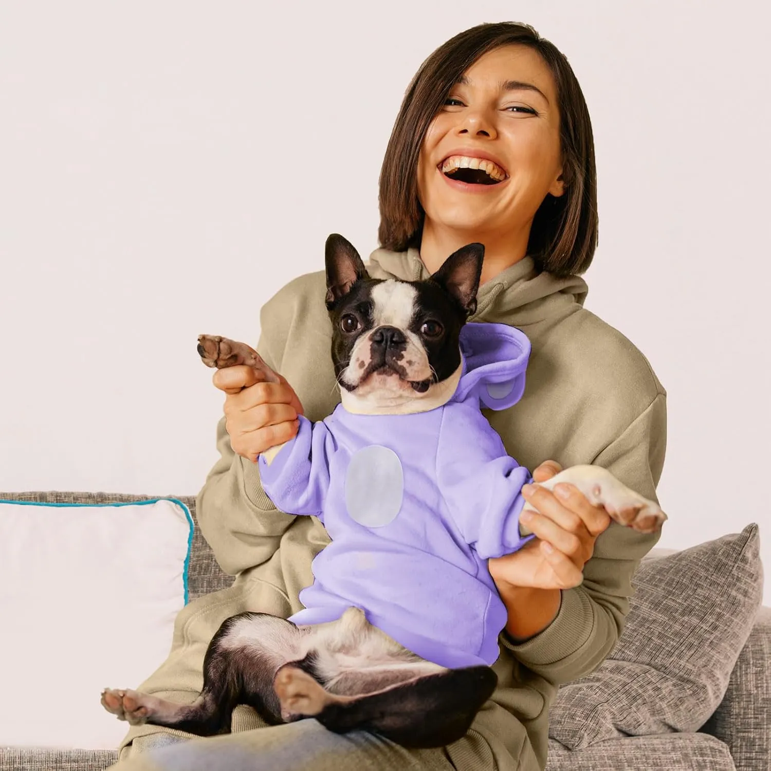 Small Dog Hoodie Soft Warm Fleece Fall Winter Dog Clothes Cute Puppy Sweaters Cat Coat Funny Blank Pullover Doggy Hooded Sweatshirts for Small Dogs Chihuahua Costumes Kitten Outfits(Purple,XS)