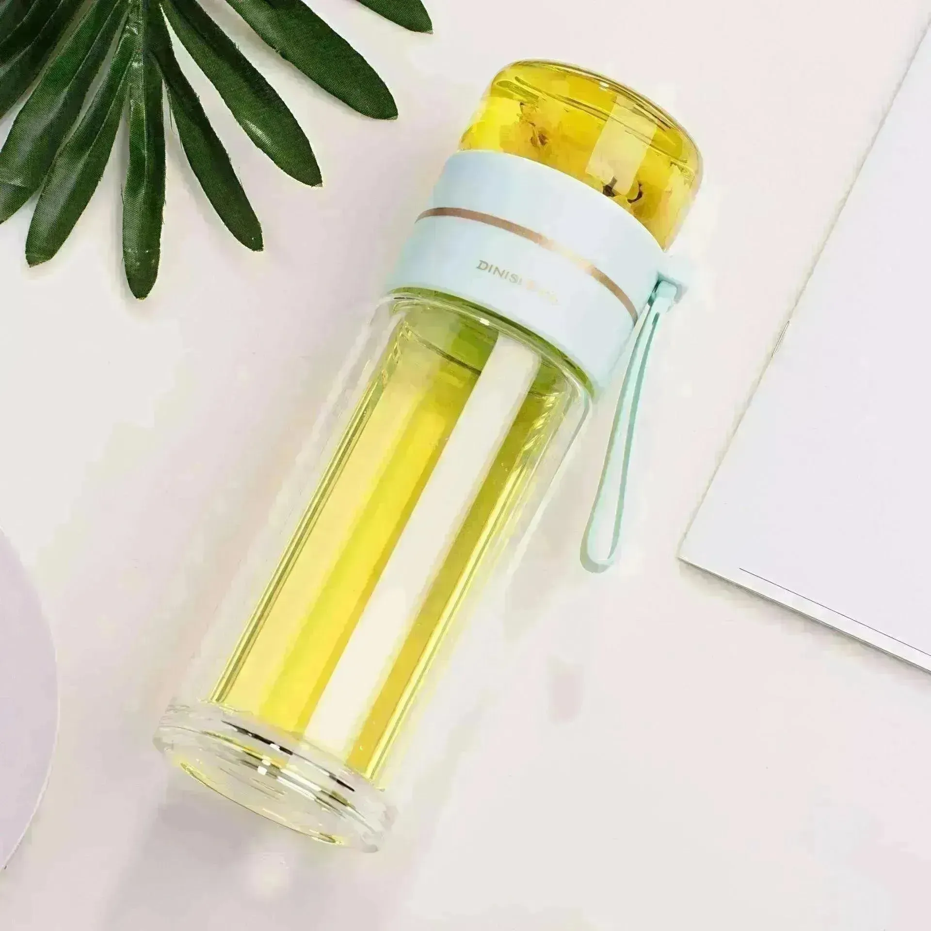 Tea Infuser Filter Separation Double Wall Glass Bottle