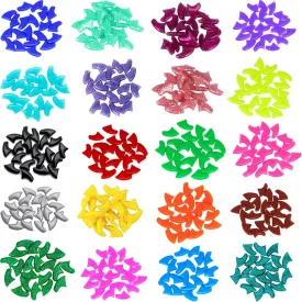 VICTHY 100pcs (10 Colors) Cat Nail Caps, Cat Claw Caps Cat Nail Covers with Adhesive Glue and Applicators (S)
