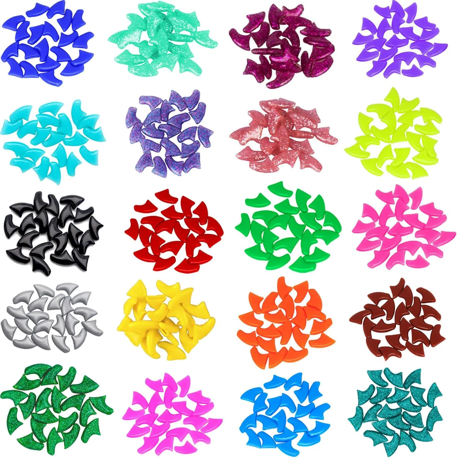 VICTHY 100pcs (10 Colors) Cat Nail Caps, Cat Claw Caps Cat Nail Covers with Adhesive Glue and Applicators (S)
