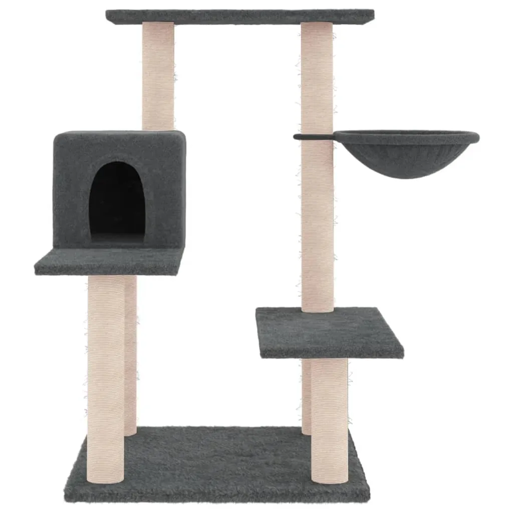 vidaXL Cat Tree with Sisal Scratching Posts Dark Grey 82.5 cm