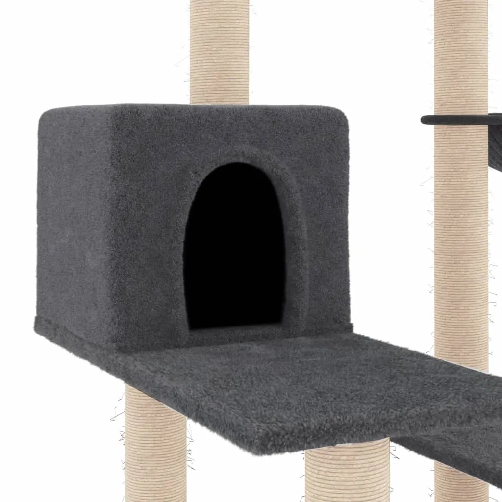 vidaXL Cat Tree with Sisal Scratching Posts Dark Grey 82.5 cm