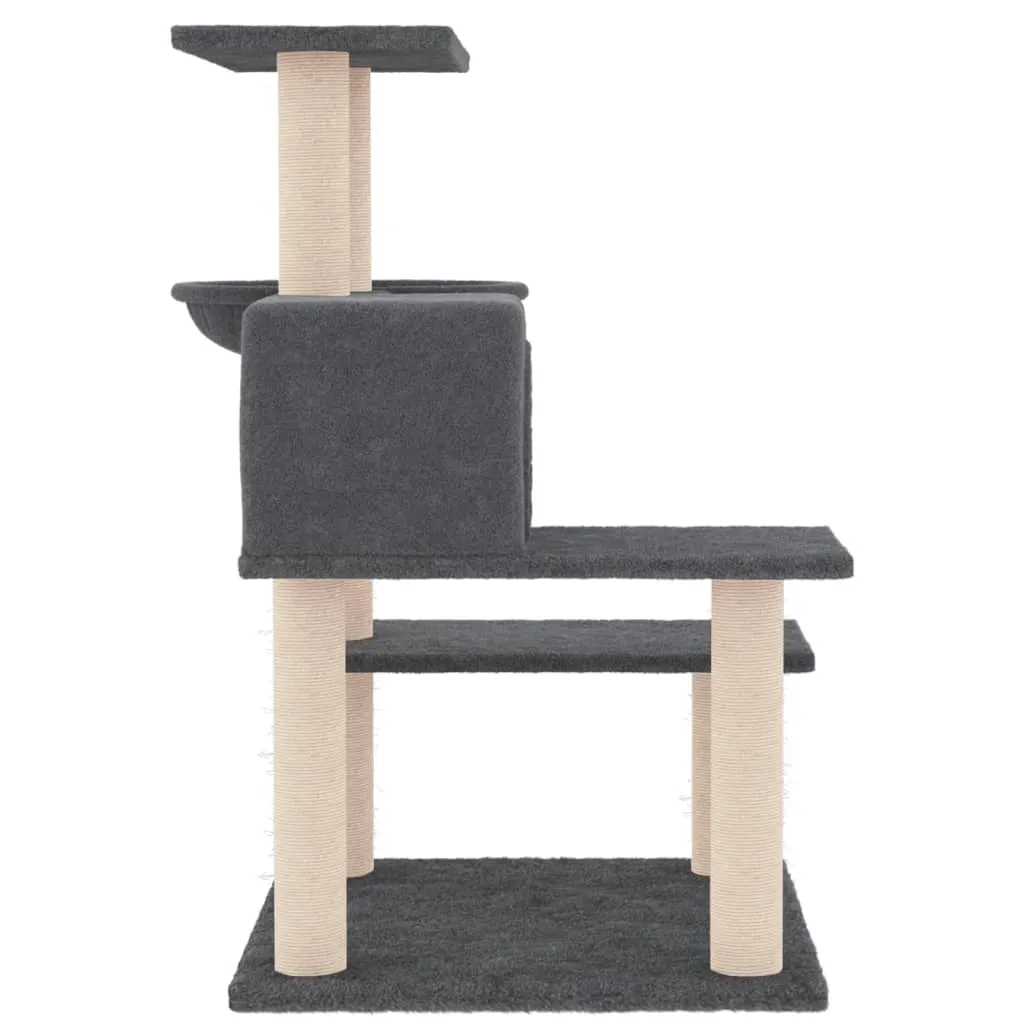 vidaXL Cat Tree with Sisal Scratching Posts Dark Grey 82.5 cm