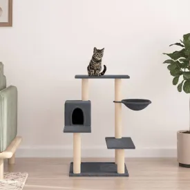vidaXL Cat Tree with Sisal Scratching Posts Dark Grey 82.5 cm