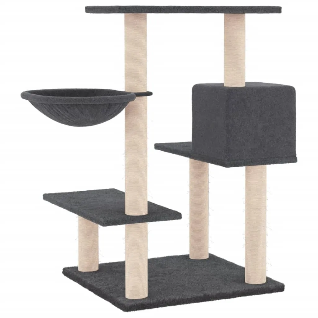 vidaXL Cat Tree with Sisal Scratching Posts Dark Grey 82.5 cm