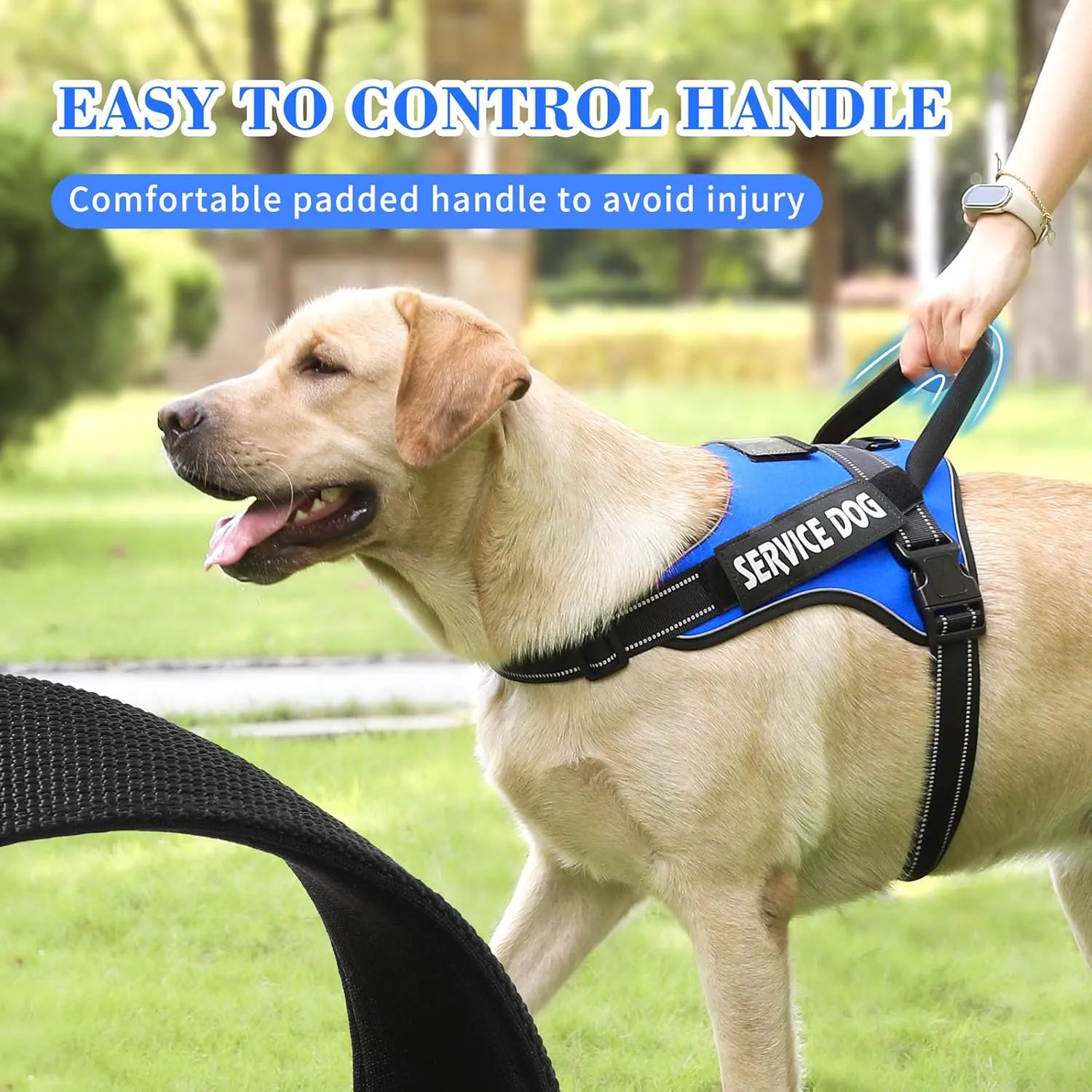 voopet Dog Harness Small Sized   ID Card Pocket   7 Patches, No Pull Adjustable Pet Dog Vest 3M Reflective Breathable Dog Harness with Soft Padded Handle for Training, Walking, Easy Control
