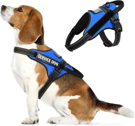 voopet Dog Harness Small Sized   ID Card Pocket   7 Patches, No Pull Adjustable Pet Dog Vest 3M Reflective Breathable Dog Harness with Soft Padded Handle for Training, Walking, Easy Control